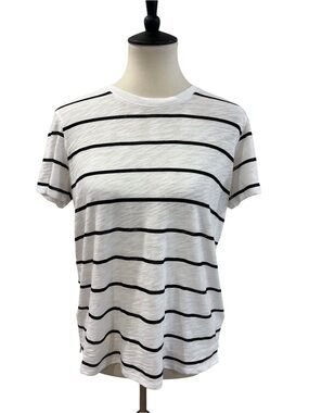 ATM Anthony Thomas Mellilo Short Sleeve Striped Schoolboy Tee Burnout Sz L NEW